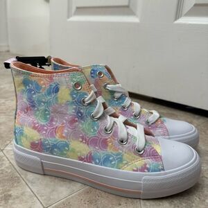 Wonder Nation Big Girls Platform High Top Sneakers, Size 6